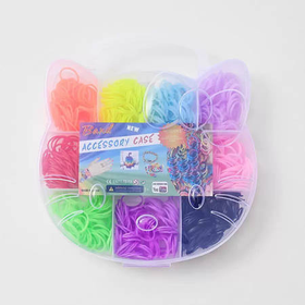 DIY Puzzle Children's Jewelry Making Toy Cat Head Box with for Rainbow Loom Rubber Band Set for Weaving Bracelets